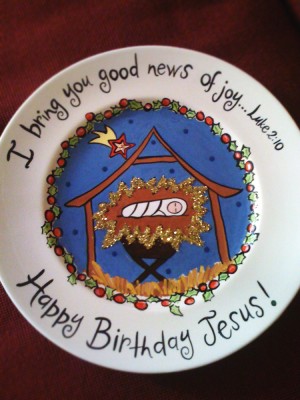 Happy Birthday Jesus Plate