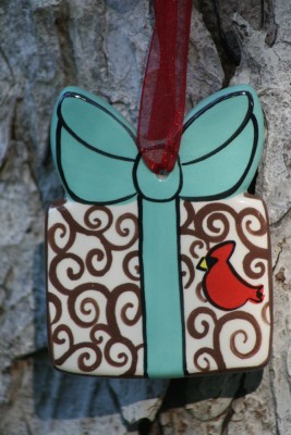 Cardinal in Winter Flat Ornament